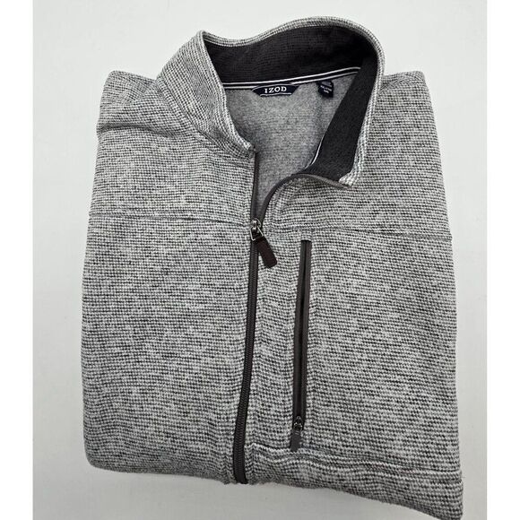 Izod Mens Gray Zip-Up Vest With Chest Pocket In XLG - Picture 1 of 4